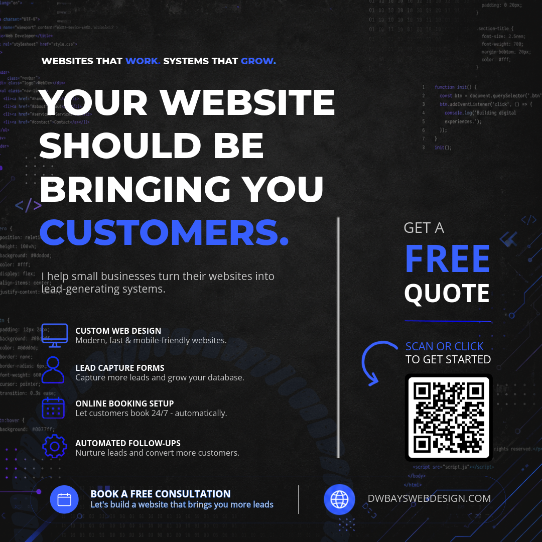 DW Bays Web Design Promotional Flyer
